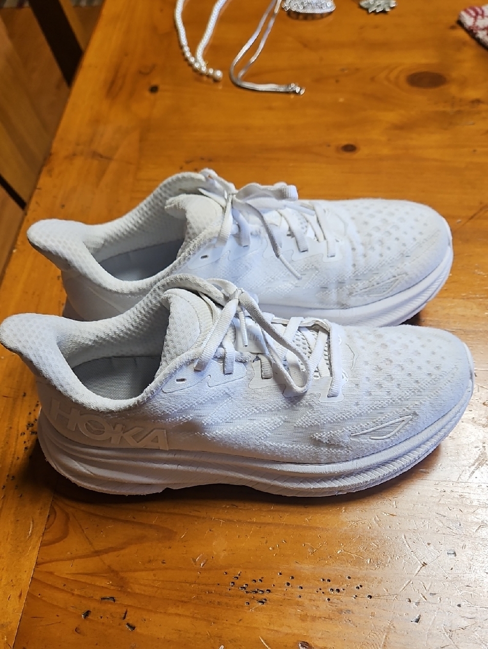 Hoka White Performance Running Shoes